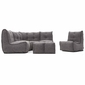 comfortable 5 Piece modular Couch Bean Bags in grey Interior Fabric