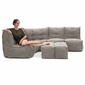 5 Piece Modular Living Lounge Bean Bag in Beige Interior Fabric