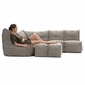 5 Piece Modular Living Lounge Bean Bag in Beige Interior Fabric