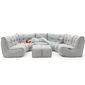 6 Modular Max Lounge Bean Bags in Grey with Linen Interior Fabric