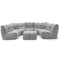 6 Modular Max Lounge Bean Bags in Grey with Linen Interior Fabric