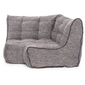 Modular corner bean bag in Luscious Grey low angle