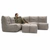 5 Piece Modular Living Lounge Bean Bag in Beige Interior Fabric