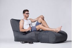 black ottoman bean bag