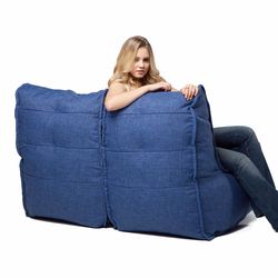 Blue Twin Couch Bean Bag Sofa