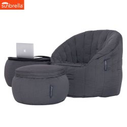 black designer sofa set in Sunbrella fabric bean bag by Ambient Lounge