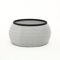 white bean bag coffee table