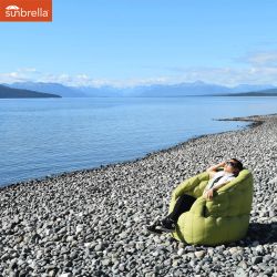green butterfly sunbrella fabric bean bag