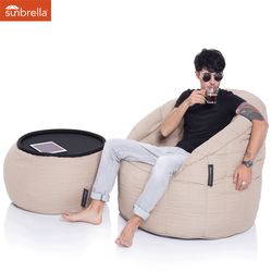 cream butterfly sunbrella fabric bean bag