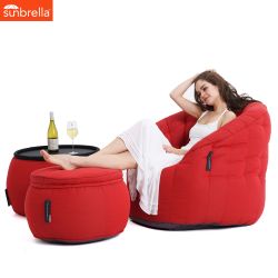 crimson designer sofa set in Sunbrella fabric bean bag by Ambient Lounge