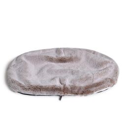 Large cappuccino frosted faux fur dog bed cover made by Ambient Lounge New Zealand