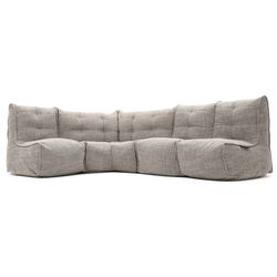 comfortable Modular L sofa Bean Bags in Beige Interior Fabric
