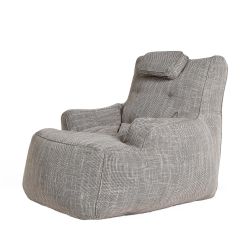 tranquility armchair by ambient lounge in grey linen fabric