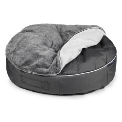 black cushion dog beds made of bean bags by Ambient Lounge