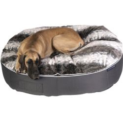 extra large wild animal faux fur cover dog beds made of bean bags by Ambient Lounge New Zealand