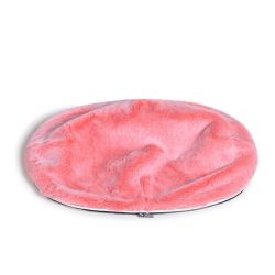 medium pink faux fur dog bed cover made by Ambient Lounge New Zealand