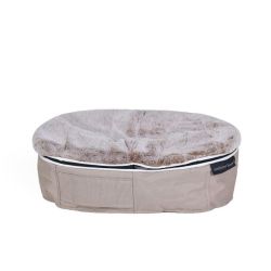 small cappuccino cat bed with faux fur cover made by ambient lounge New Zealand