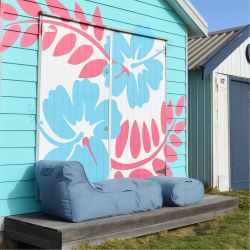 sky blue designer sofa set in Sunbrella fabric bean bag by Ambient Lounge