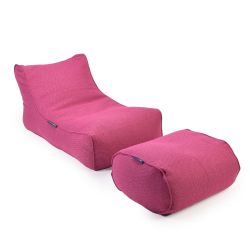 pink designer sofa set in Sunbrella fabric bean bag by Ambient Lounge