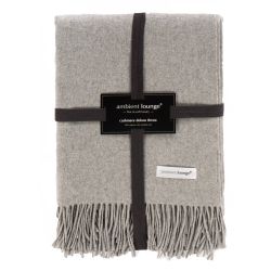ambient lounge light grey merino wool luxury throw