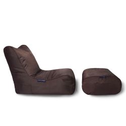 chocolate designer sofa set in Sunbrella fabric bean bag by Ambient Lounge