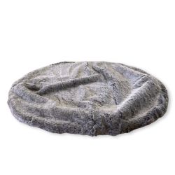 large grey faux fur dog bed cover made by Ambient Lounge New Zealand