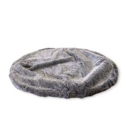 medium grey faux fur dog bed cover made by Ambient Lounge New Zealand