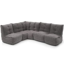 comfortable Modular L sofa Bean Bags in Grey Interior Fabric