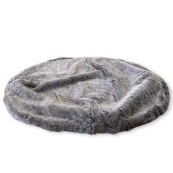 extra large grey faux fur dog bed cover made by Ambient Lounge New Zealand
