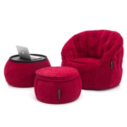 red designer sofa set bean bag by Ambient Lounge